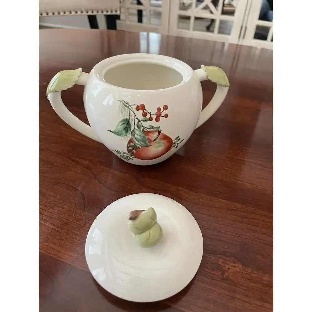 Lenox WILLIAMSBURG BOXWOOD AND PINE - Covered Sugar Bowl and Creamer w/Lid